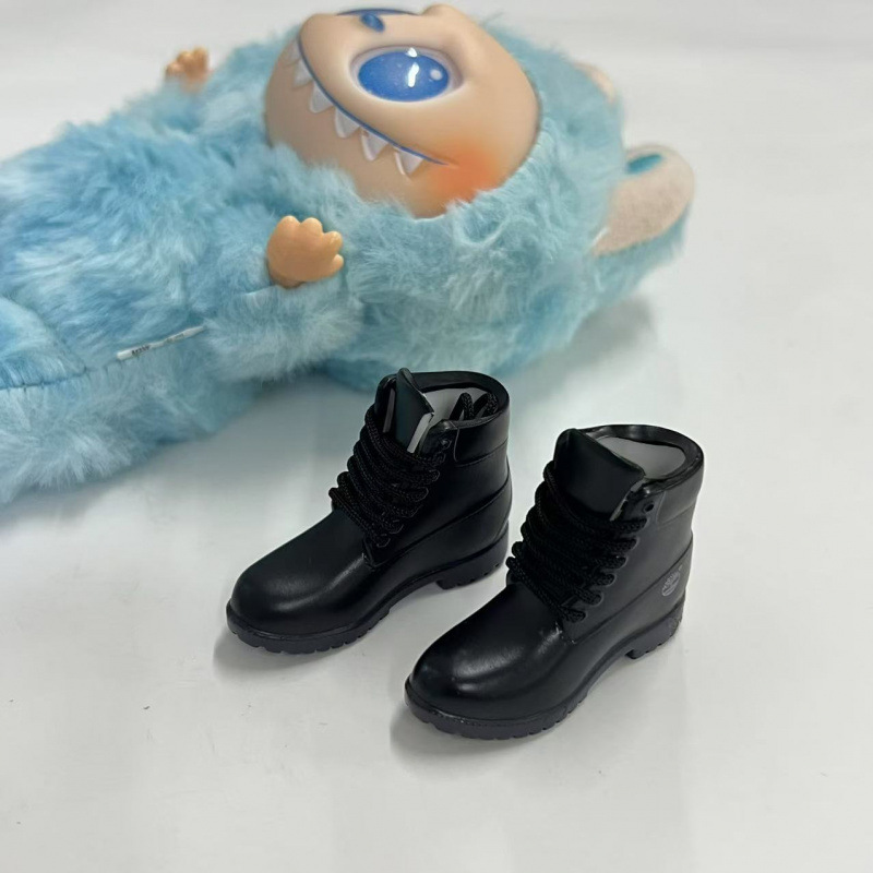 LABUBU Zapatos Rabu Ropa de bebé 17cm felpa vinilo bolso de muñeca colgante para zapatos desnudos caja ciega