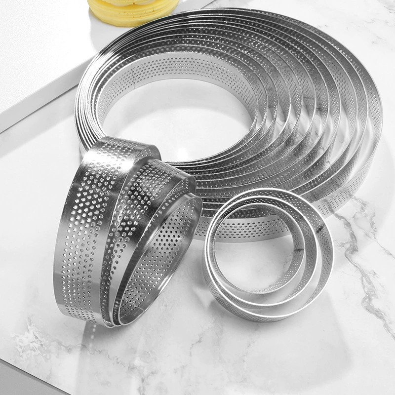 430 нержавеющая сталь круглые перфорированная башня кольцо 2.5cm формы для пирога мусскатная форма для печенья