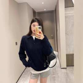 天花板版本现货高品质MU家新款羊绒POLO衫毛衣OS宽松版型男女同款
