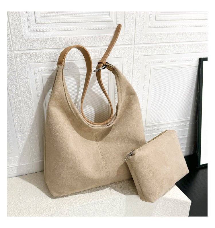 Borsa tote in camoscio da donna borsa a tracolla casual versatile_voghion.com