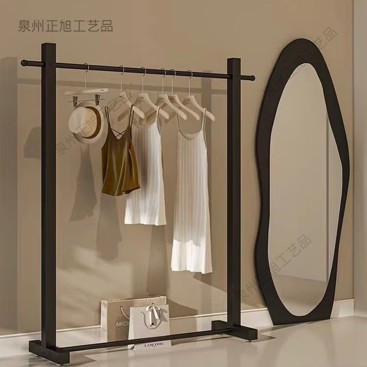 Black Clothing Store Display Rack Floor-to-Floor Simple Thickened Iron Hanger for Men's and Women's Clothing Store Nakajima Display Rack Black Clothing Store Display Rack Floor-to-Floor Simple Thickened Iron Hanger for Men's and Women's Clothing Store Nakajima Display Rack