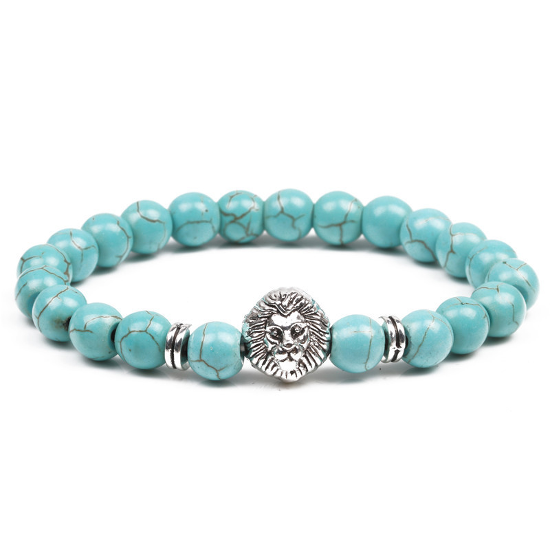 Amazon Aliexpress eBay India agate cuentas pulsera de cabeza de león, piedra de pino cuentas de cabeza de león pulsera de cabeza de Buda