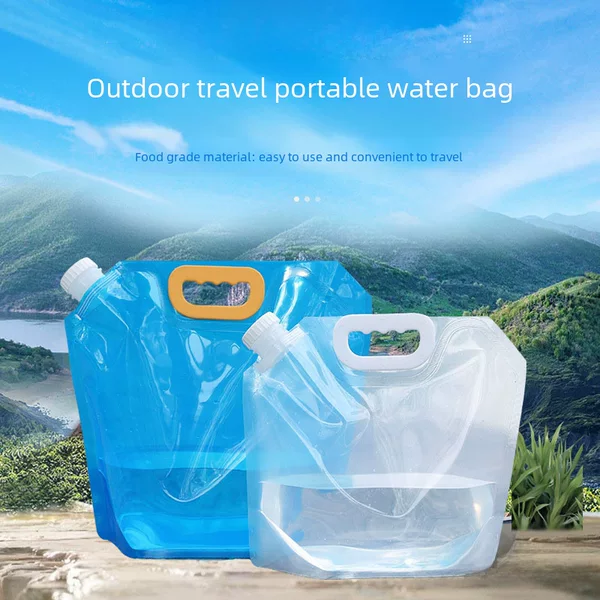 Cross-Border Outdoor Water Bag, Foldable Water Bag, Car-Mounted Camping Water Storage Bag, Thickened Large-Capacity Portable Food-Grade Spout Bag