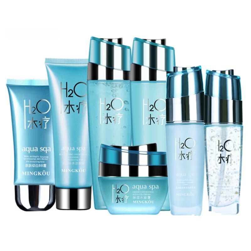 Mingkou Spa Skin Care Set Cleansing Cream Tender Moisturizing Toner Foundation Eye Essence BB Cream