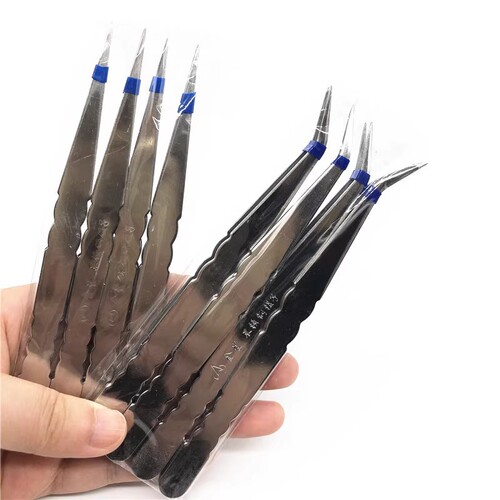 Factory direct sales Venus tweezers straight head elbow stainless steel thickened pointed tweezers straight head elbow for sewing machine