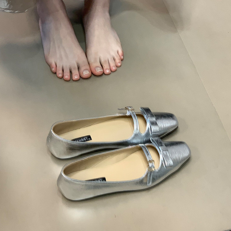 Zapatos mary jane mujer plata elegantes estilo francés_voghion.com