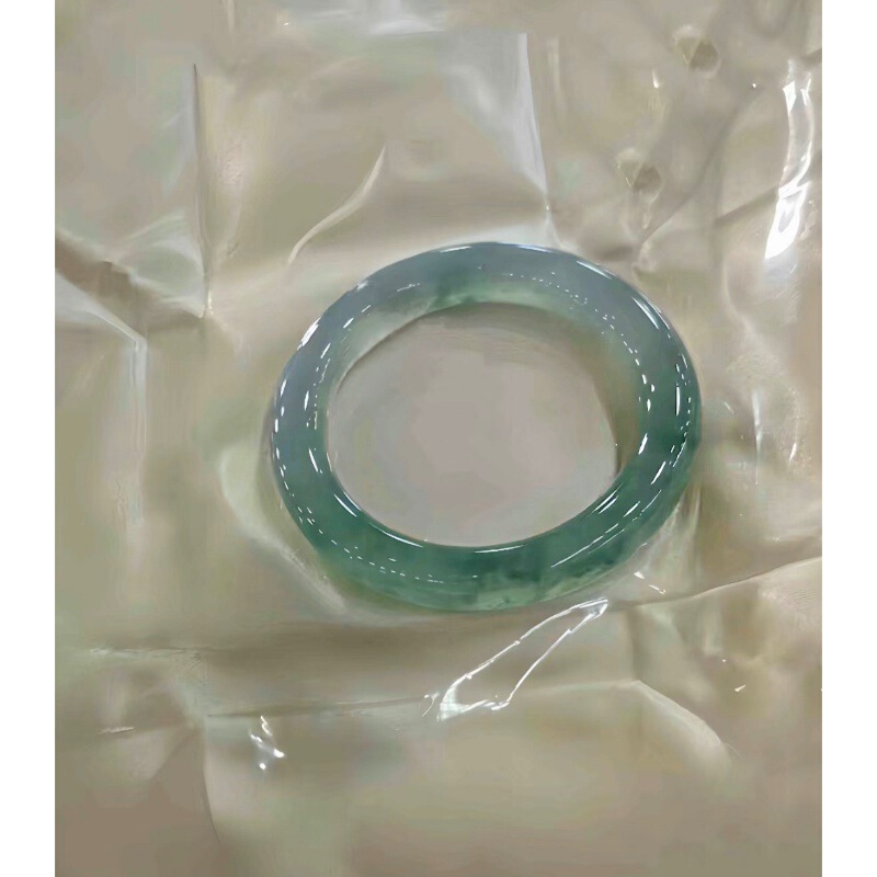 Natural Burmese Ice Jade Jade Bracelet genuine goods Women's Jade Ring Round Strip A Goods Floating Flower Jade Bracelet Qingshui