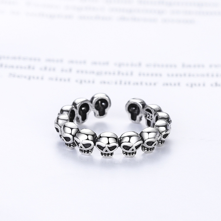 Copper Material Halloween Festival Hip-Hop Skull Copper Stoving Varnish Plating Halloween Men'S Rings