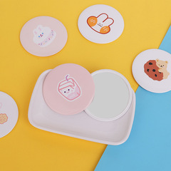 Factory wholesale advertising gift cartoon small mirror mini portable pocket bag small mirror tin small round mirror
