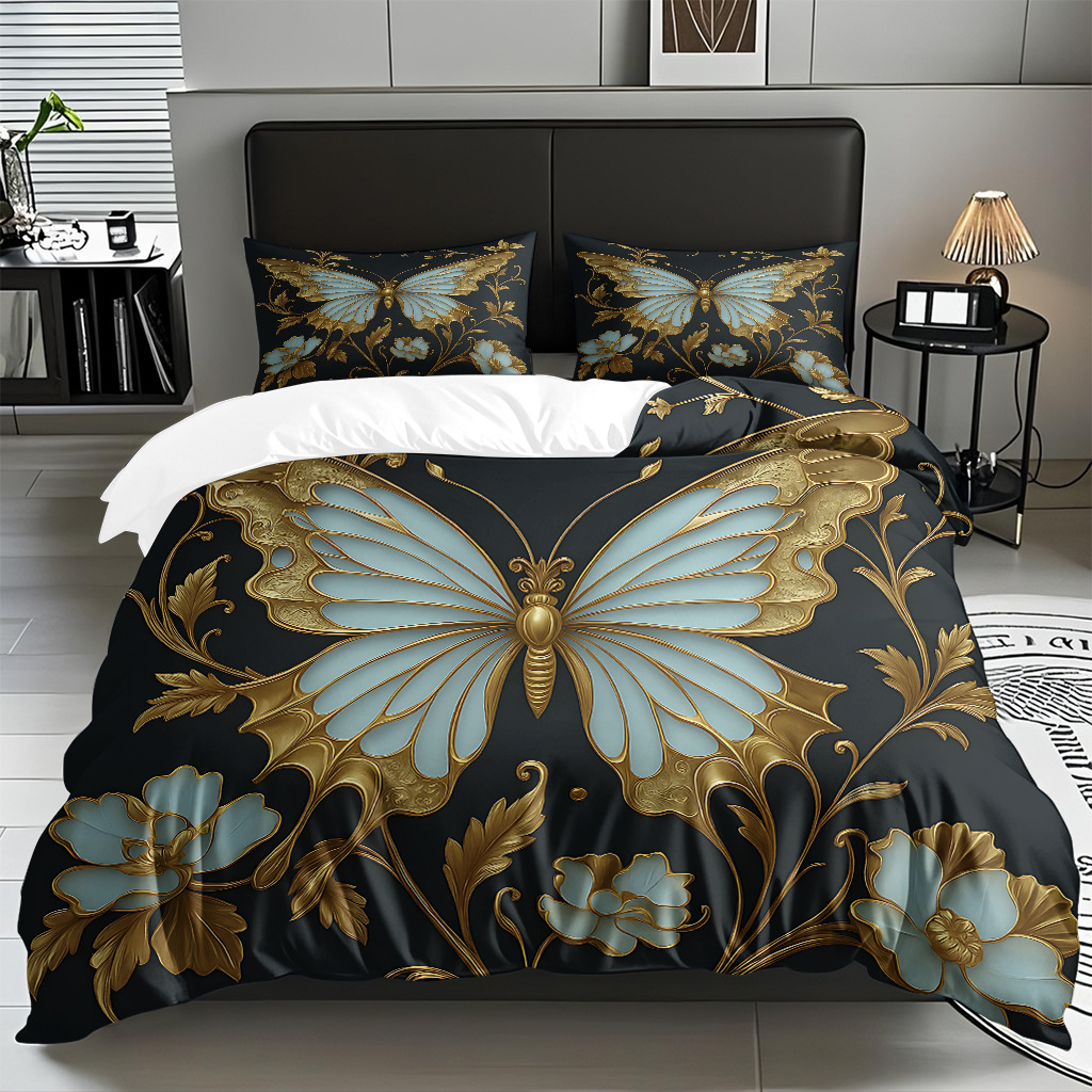 Su propia fábrica suministra directamente una variedad de colchas de impresión digital de mariposa. Comercio electrónico transfronterizo preferido para soportar el modo TEMU JIT.