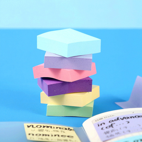 Colorful mini small square sticky notes can be peeled off and sticky sticky notes for students portable small note paper notepad message stickers