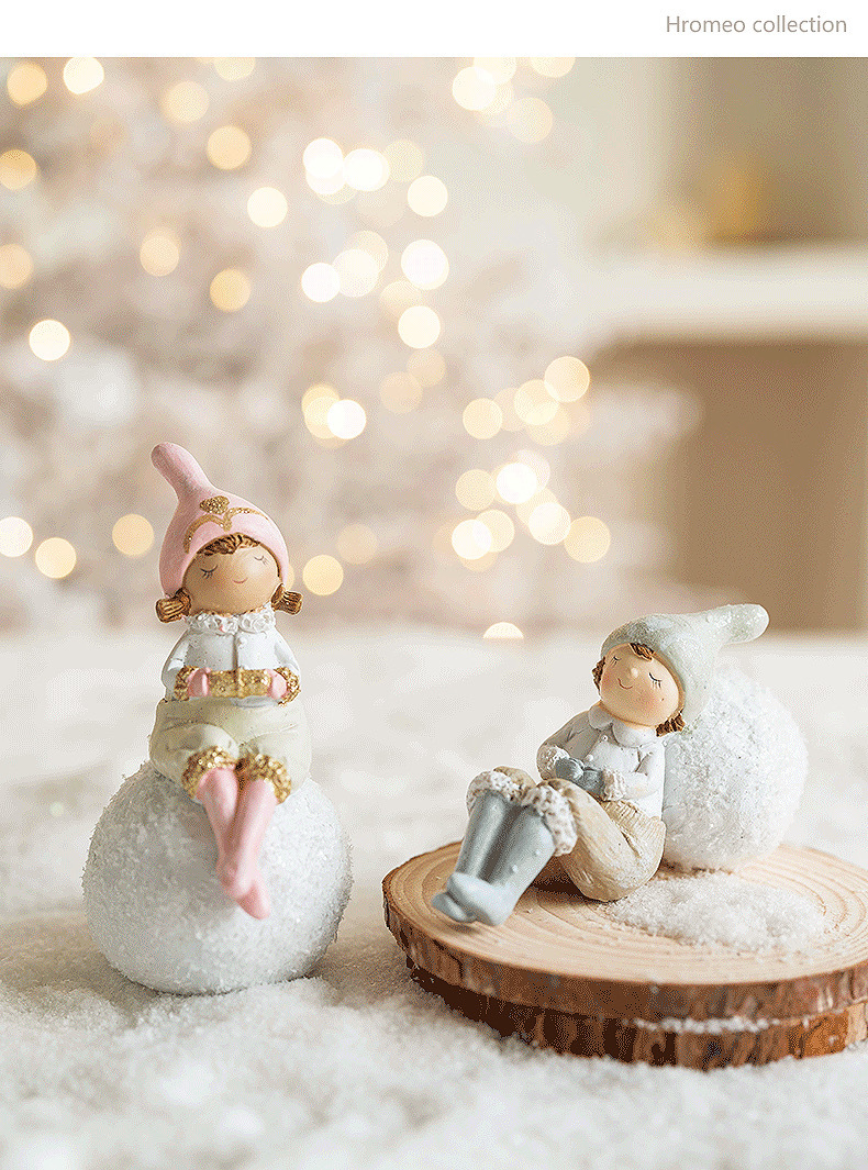 Hanging Ornaments Event & Party Supplies Christmas Pastoral Korean Style Human Resin Holiday Party Hanging Ornaments Decorations Table Decoration