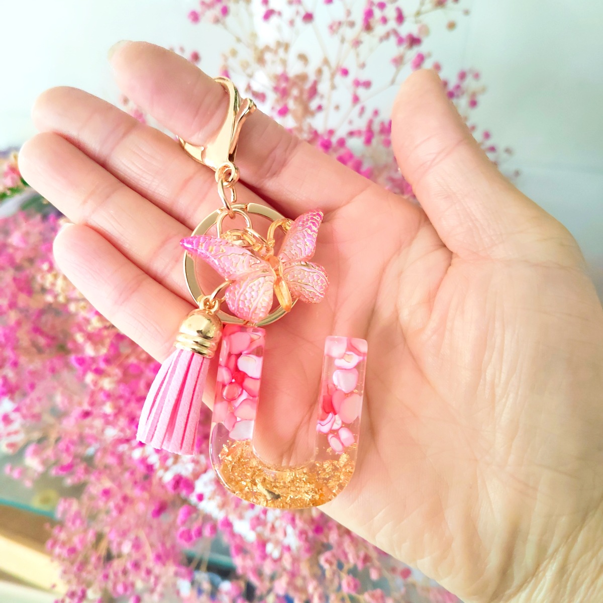 Llavero letra colgante/U