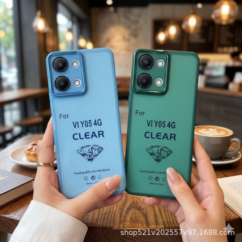 Colorful Mirror Eye Protection Glasses 2-in-1 Suitable for Vivo Y05 4G/Y11D Electroplated Translucent Tpu Soft Case Colorful Mirror Eye Protection Glasses 2-in-1 Suitable for Vivo Y05 4G/Y11D Electroplated Translucent Tpu Soft Case