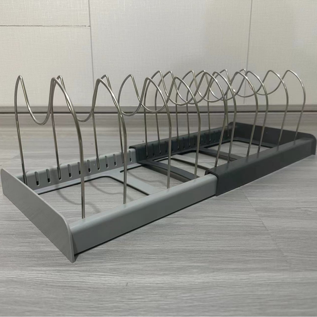 Estante para hornear ajustable retráctil transfronterizo, utensilios de cocina, utensilios de cocina, estante para almacenamiento de cajones, estante para cocina, estante para organizador de tapas