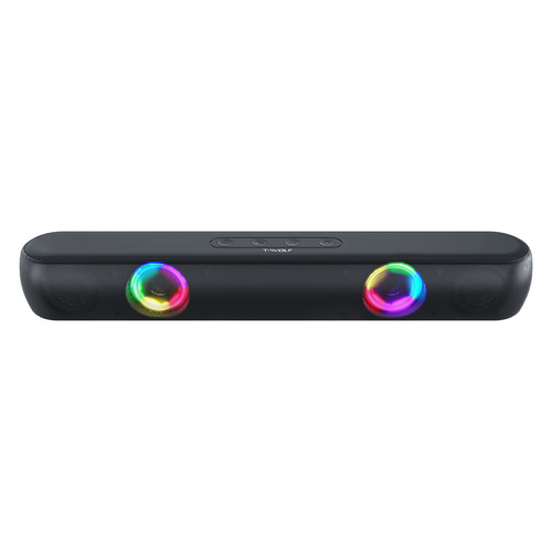 T-WOLF long RGB light-emitting Bluetooth speaker B320 game home stereo 3d high quality typeC speaker