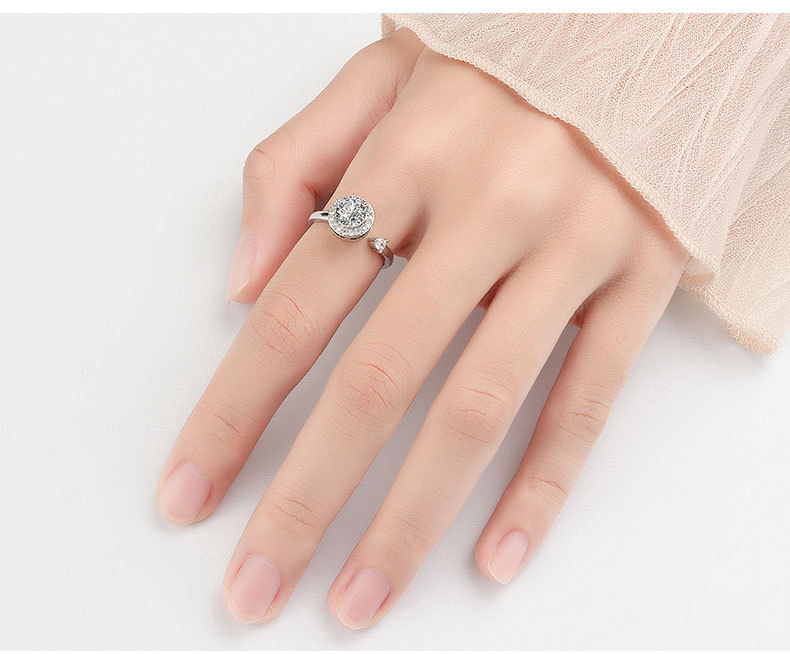 1 Piece Lady Flower Copper Plating Zircon Women's Open Ring display picture 11