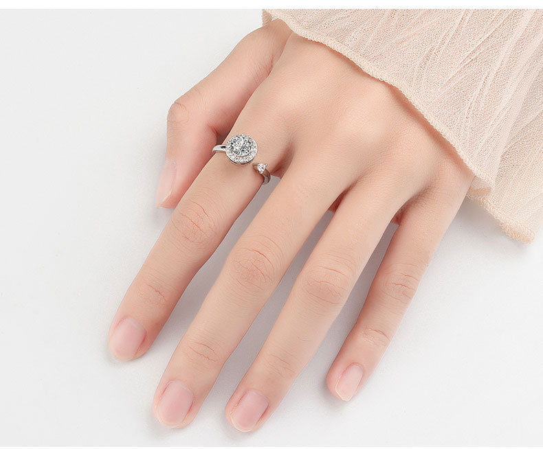 1 Piece Lady Flower Copper Plating Zircon Womenu0027S Open Ring