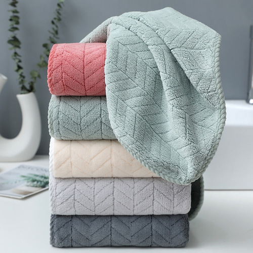 Coralline velvet towel factory wholesale wheat ear adult thick household quick-drying face towels drop shipping embroidery logo