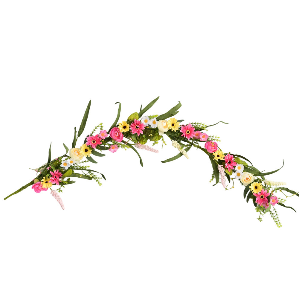 Amazonas primavera flor silvestre corona de trigo primavera verano hogar decoración de puertas y ventanas conjunto de corona de caña 2025