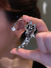 韓系新款超仙蝴蝶耳掛輕奢小眾設計感耳夾森系個性時尚氣質耳