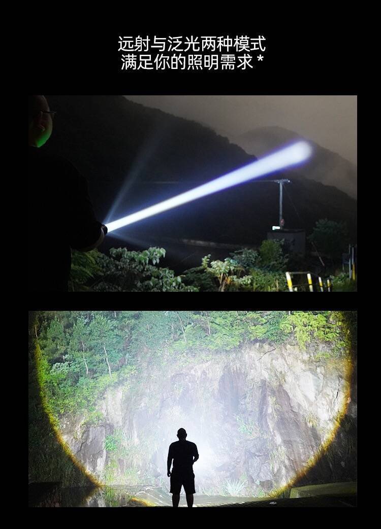 New retractable wholesale floodlight P50 flashlight patrol spotlight long-range strong light portable rechargeable portable flashlight