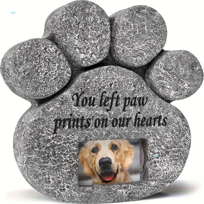 8.25 Pet Memorial Stone with Photo You Left Paw Prints On|ms