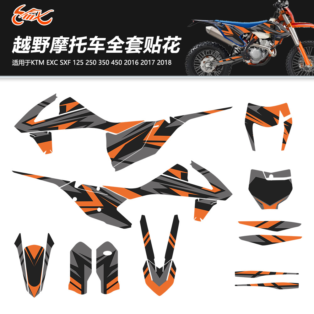 Pegatinas para KTM EXC SXF 125 250 350 450 Pegatinas de 16 - 18 años Huswana SUV image 1