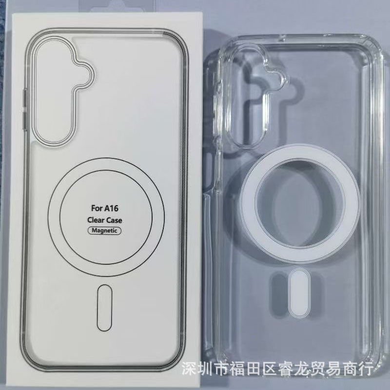 Suitable for Samsung A56/A36/A16 Mobile Phone Case A26/A55/A15 Transparent Magnetic Hard Case S23/S24/S25U