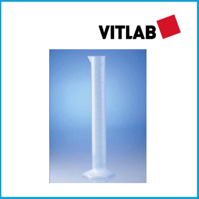 250ml无色凸起刻度量筒 PP B级 650941 VITLAB品牌