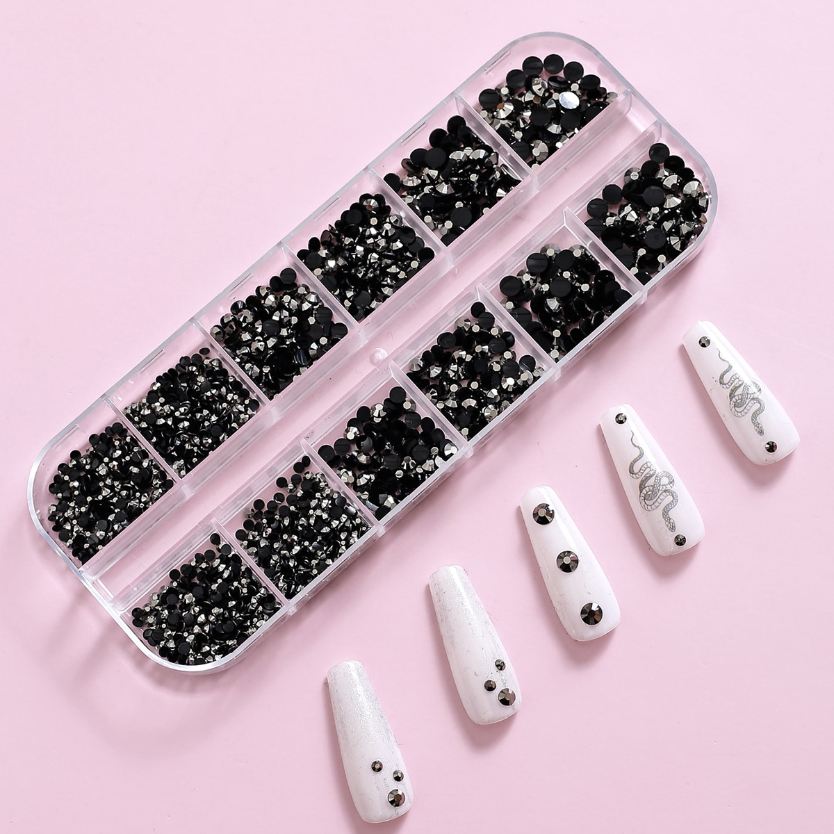 Joyas de manicura 12 ga acrílico transfronterizo conjunto explosivo AB mezcla taladro plano taladro de manicura de color al por mayor