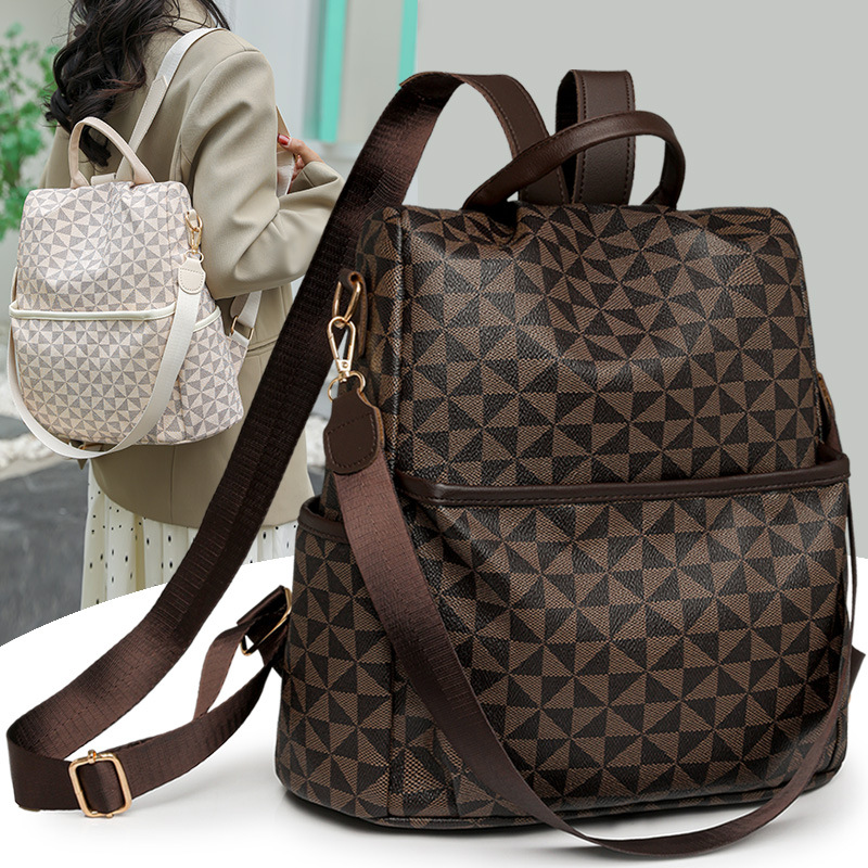 Mochila de viaje para mujeres 2024 nueva mochila de moda de gran capacidad, mochila retro al aire libre