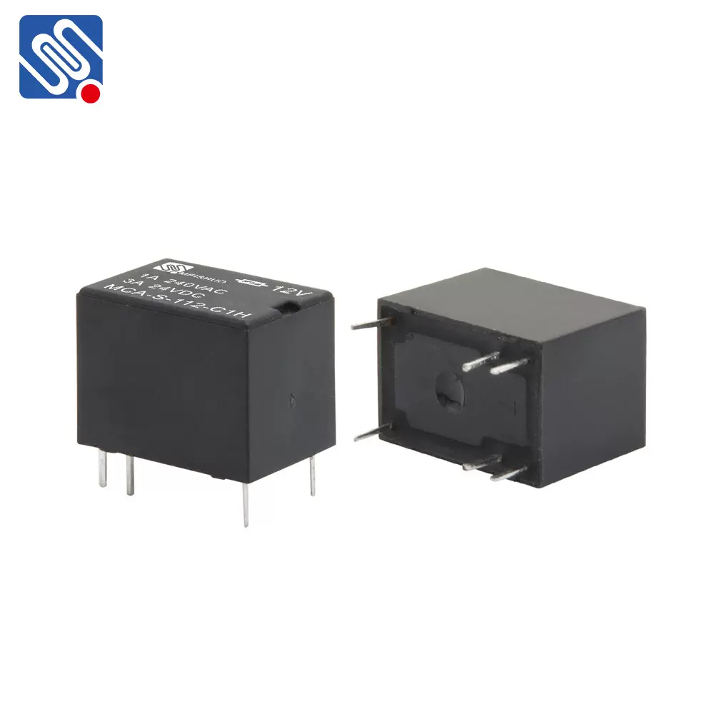 美硕继电器厂家MCA-S-112-C1H小型黑壳MCA小型6脚转换信号继电器