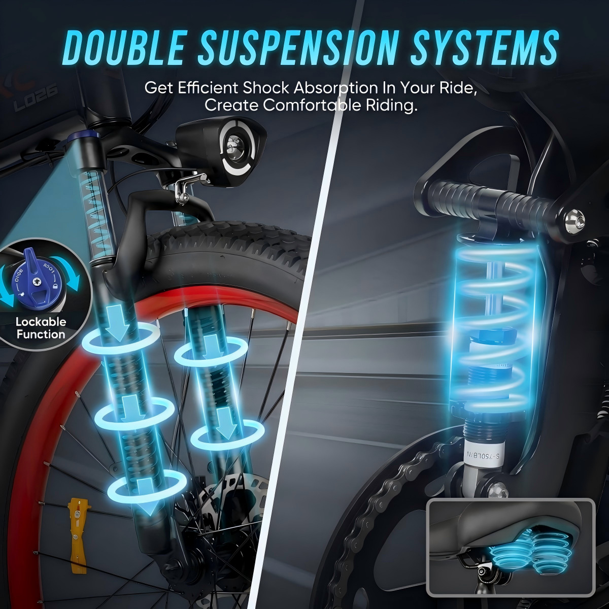 In-stock at US warehouse, 26-inch foldable fat tire electric bike, cross-border dropshipping, peak power 1500W
