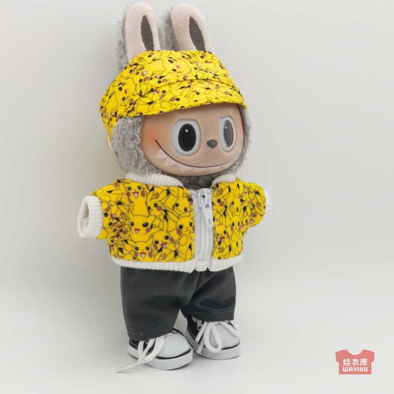 Pikachu Baseball Cap 17cm Plush Sports Suit Labubu Keychain Doll Accessory Pikachu Baseball Cap 17cm Plush Sports Suit Labubu Keychain Doll Accessory
