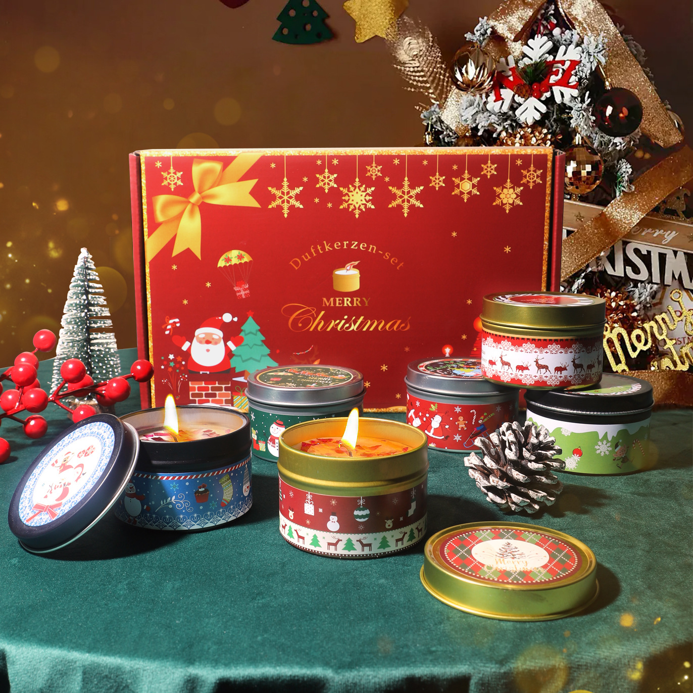 ¿Cara de soja transfronteriza con cera seca de flores? Regalos de cumpleaños de boda flores de flores de vela aromática