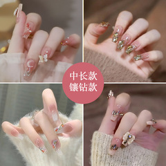 Best-selling diamond nail art, fake nail patches, high-end handmade long nails, finished products wholesale