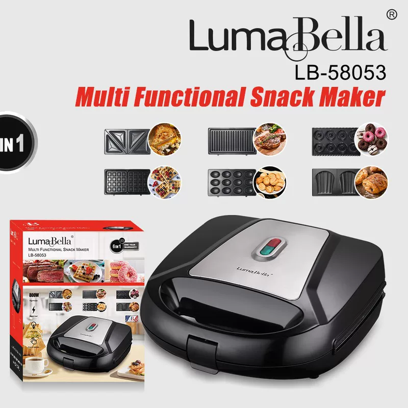 Lumabella58053 Кросс-border домашняя кухонная машина для завтрака Huafu торты сэндвичи сэндвичи пончик торт машина 6-в-1
