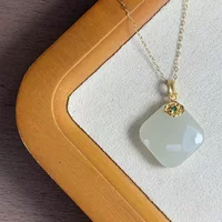 Zhenbao Cang реальный выстрел натуральный Hutian Jade Новый китайский простой нишевые подвески высокого уровня без ювелирного нефритового ожерелья