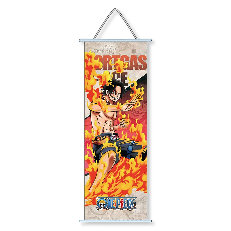 Картина на подвесе One Piece аниме, двухмерный шелк, настенное украшение для комнаты