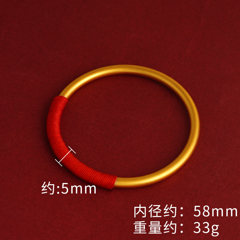 Antigua pulsera de patrimonio sólido rojo cuerda roja anillo liso joyería de la mano pulsera cerrada venta directa de fábrica al por mayor
