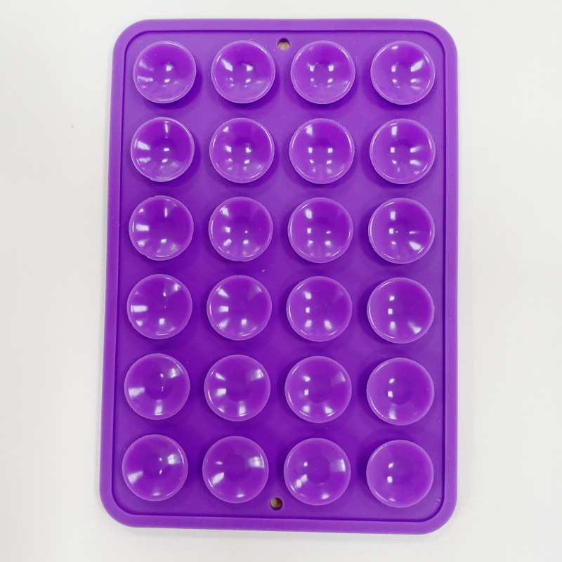 Funda de silicona antideslizante con ventosas para teléfono, 24 piezas en stock, soporte portátil móvil para teléfono, cuadrado, de silicona de una sola cara.