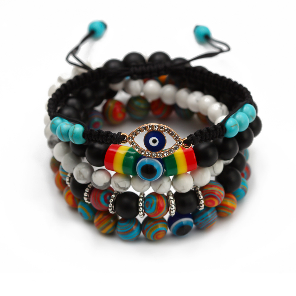 Fashion Palm Eye Agate Beaded Bracelets 1 Piece