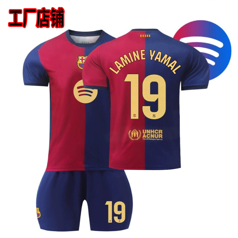 Conjunto de Uniforme de Fútbol 2425 Nuevo Jersey del Barcelona Local y Visitante Número 9 Lewandowski Número 10 Yarmar