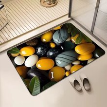 跨境3d立体鹅卵石家用厕所浴室防滑耐磨无味吸水速干硅藻泥地垫