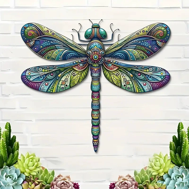 Настенный декор в виде железной стрекозы для дома, сада и двора, имитация, подвесное украшение
