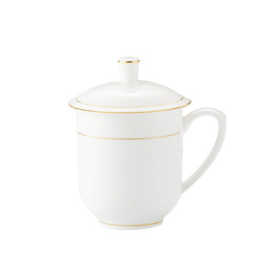 陶瓷带盖公司会议杯办公室专用茶水杯酒店宾馆客房水杯刻字印logo