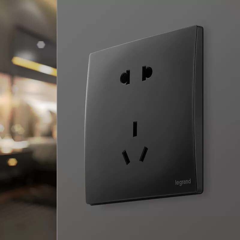 Rog Lawi Night Night Black Switch Socket Panel Welai Black Five -hole Two Three Plugs Wall House 86 Type 86