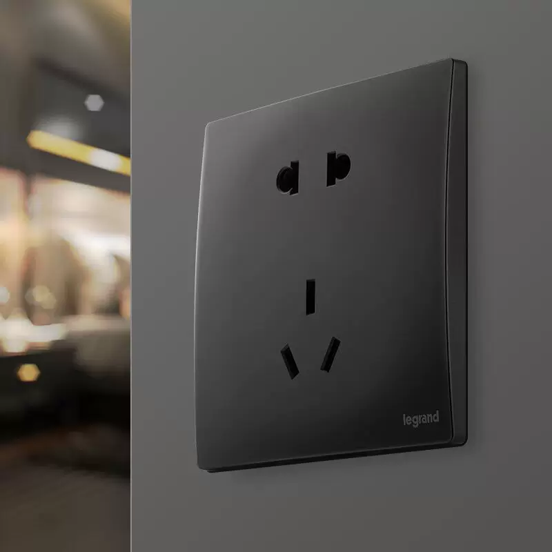 Rog Lawi Night Night Black Switch Socket Panel Welai Black Five -hole Two Three Plugs Wall House 86 Type 86