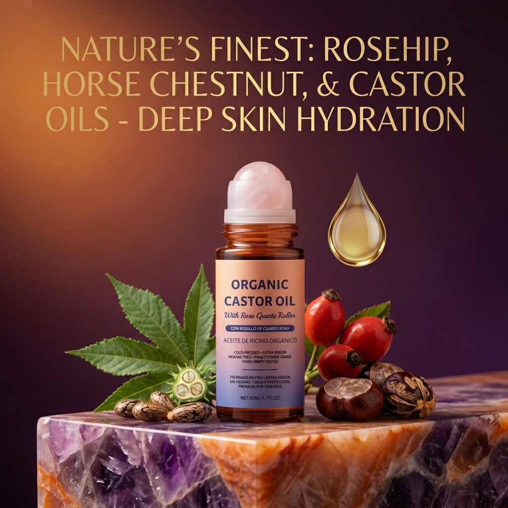 Aceite de Ricino en Roll-On Hidratante y Nutritivo para Masaje Corporal Diario